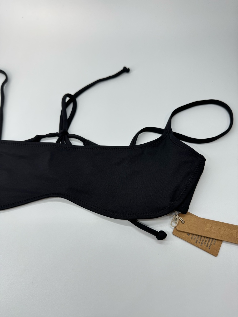 SKIMS Recycled Swim Micro Scoop Bikini Top Onyx XS NWT - Picture 3 of 8